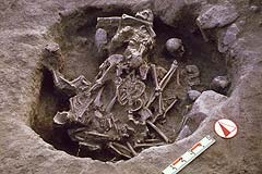 The upper layers of a multiple burial from the Iron Age