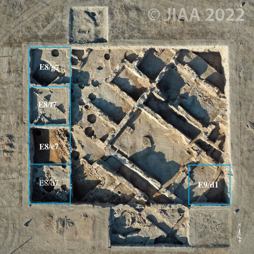 Fig. 2: 2022 年度発掘調査を行った Area 1におけるグリッド ［クリックで拡大］